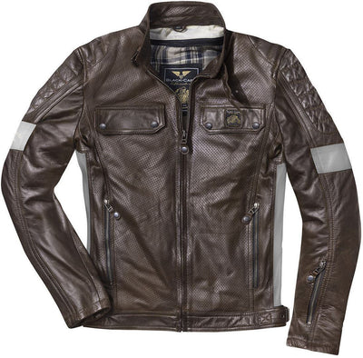 Black-Cafe London Brooklyn Motorcycle Leather Jacket#color_brown