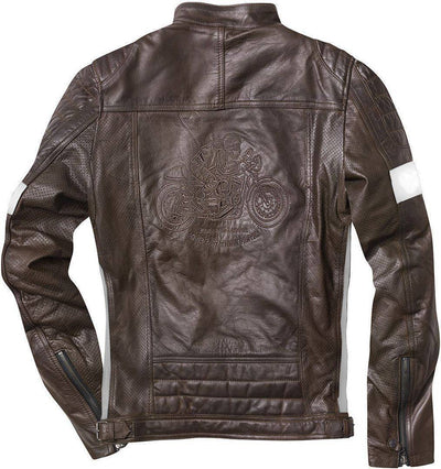 Black-Cafe London Brooklyn Motorcycle Leather Jacket#color_brown