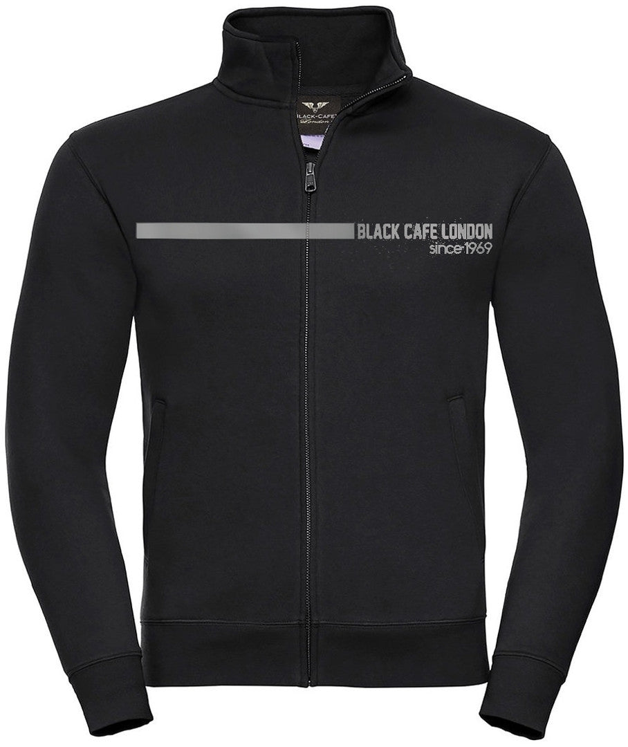 Black-Cafe London Elegance Sweat Jacket#color_black-grey