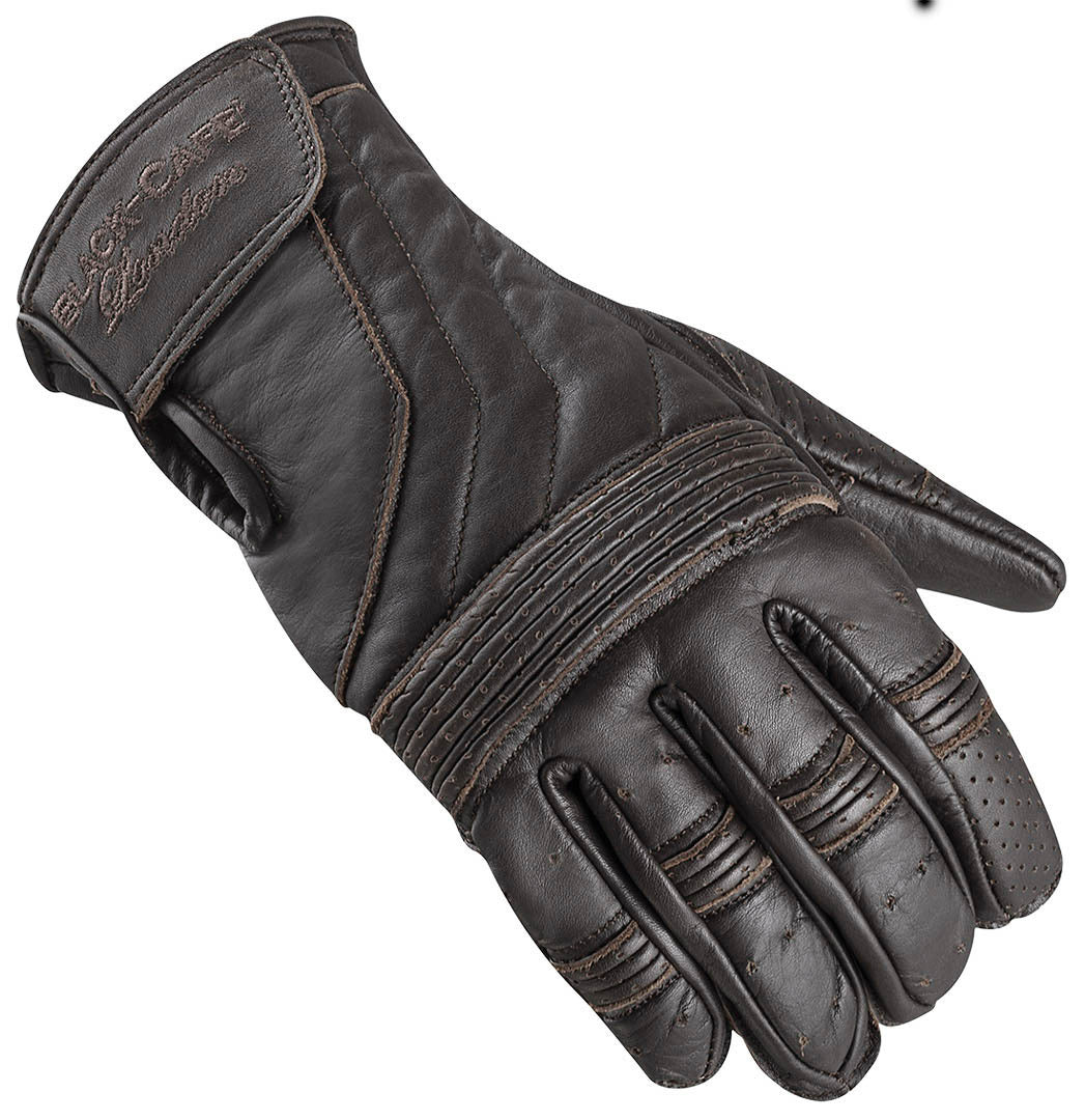 Black-Cafe London Vintage Motorcycle Gloves#color_brown