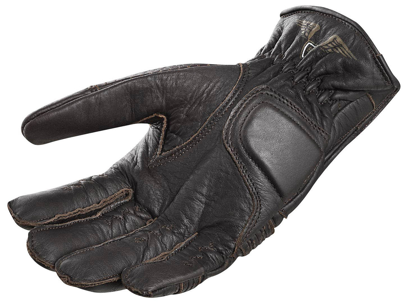 Black-Cafe London Vintage Motorcycle Gloves#color_brown