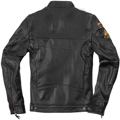 Black-Cafe London Sari Motorcycle Leather Jacket#color_black