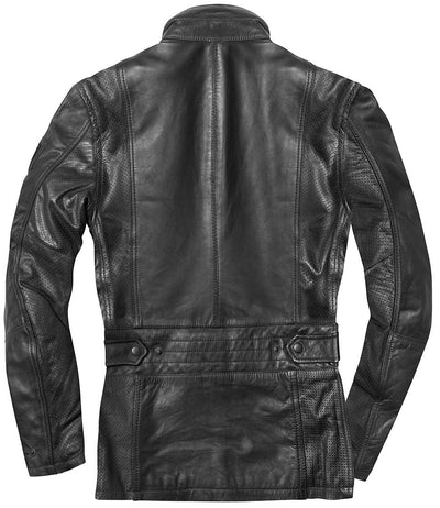 Black-Cafe London Classic Motorcycle Leather Jacket#color_black