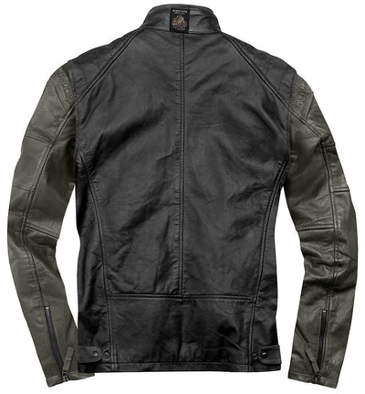 Black-Cafe London Firenze Leather Jacket#color_black-olive