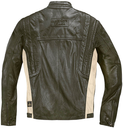 Black-Cafe London Vintage Motorcycle Leather Jacket#color_dark-green