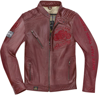 Black-Cafe London Istanbul Motorcycle Leather Jacket#color_red