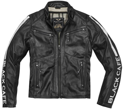 Black-Cafe London Toronto Motorcycle Leather Jacket#color_black-white