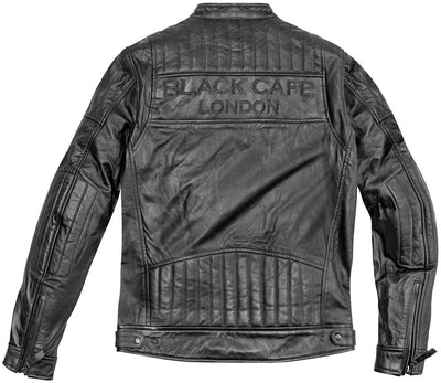 Black-Cafe London Philadelphia Motorcycle Leather Jacket#color_black