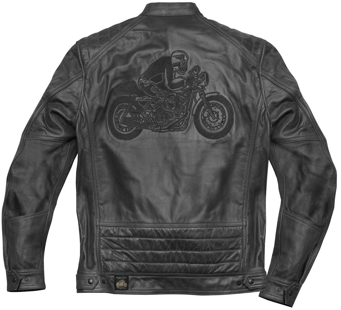 Black-Cafe London Bangkok Motorcycle Leather Jacket#color_black