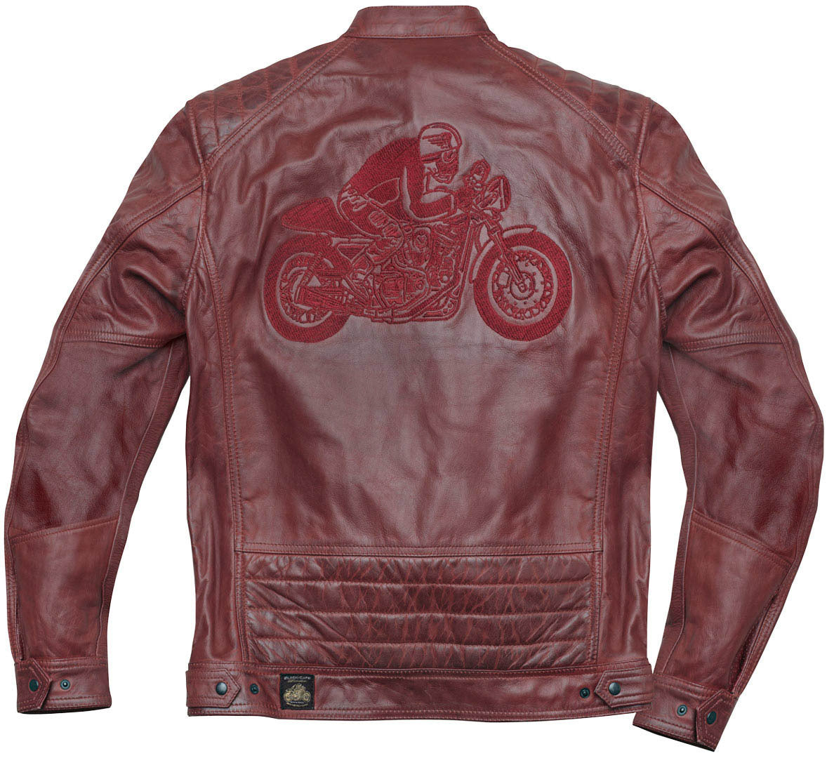 Black-Cafe London Bangkok Motorcycle Leather Jacket#color_red