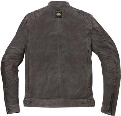 Black-Cafe London Sydney Motorcycle Leather Jacket#color_brown